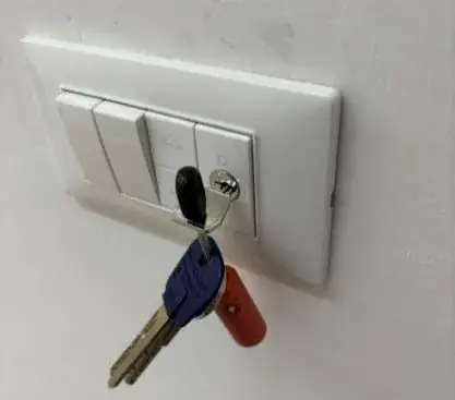 Keys hanging by the main switch